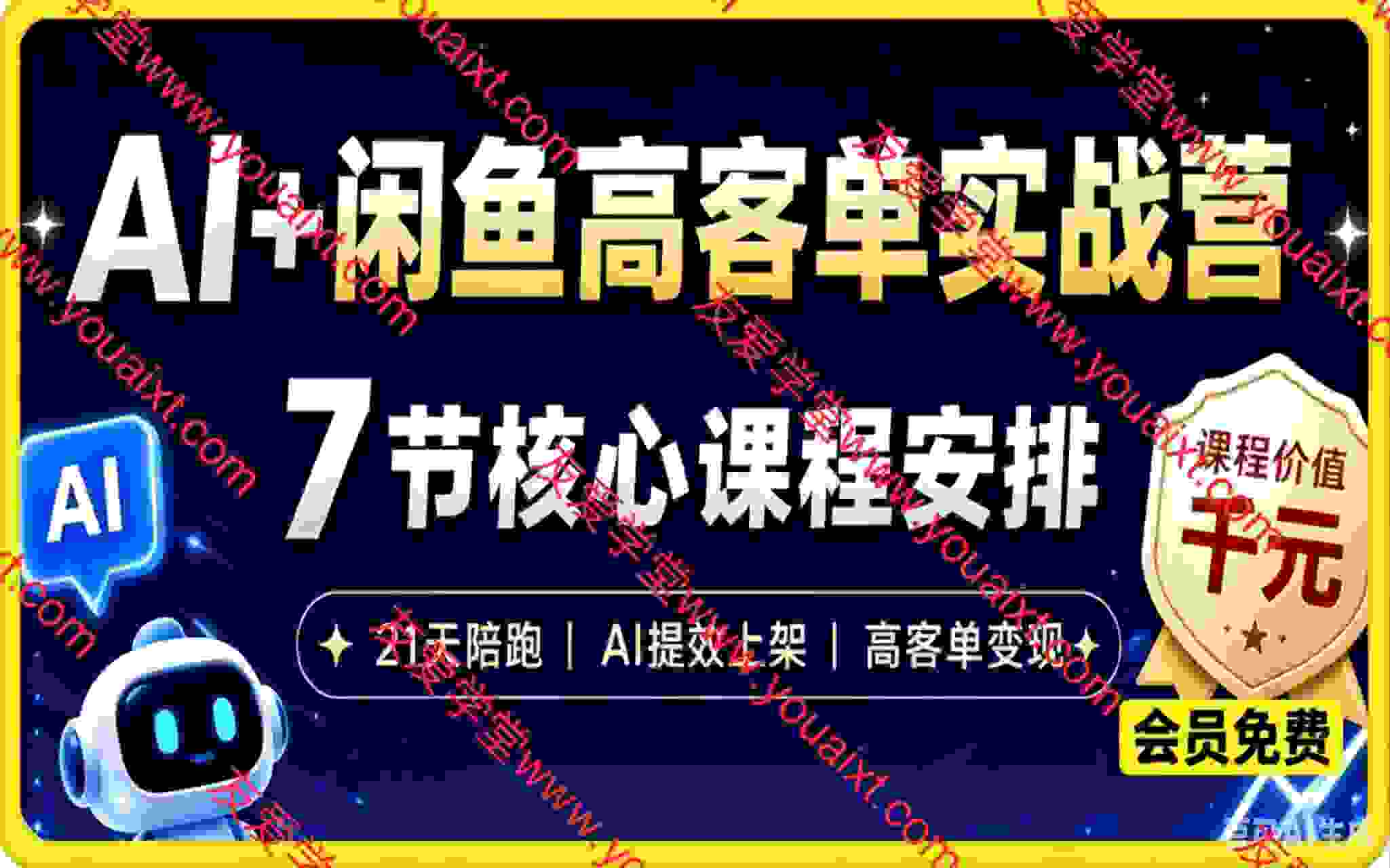 AI+闲鱼高客单实战营，AI提效上架，高客单变现，一台电脑，一部手机，零囤货，15天卖了14W+