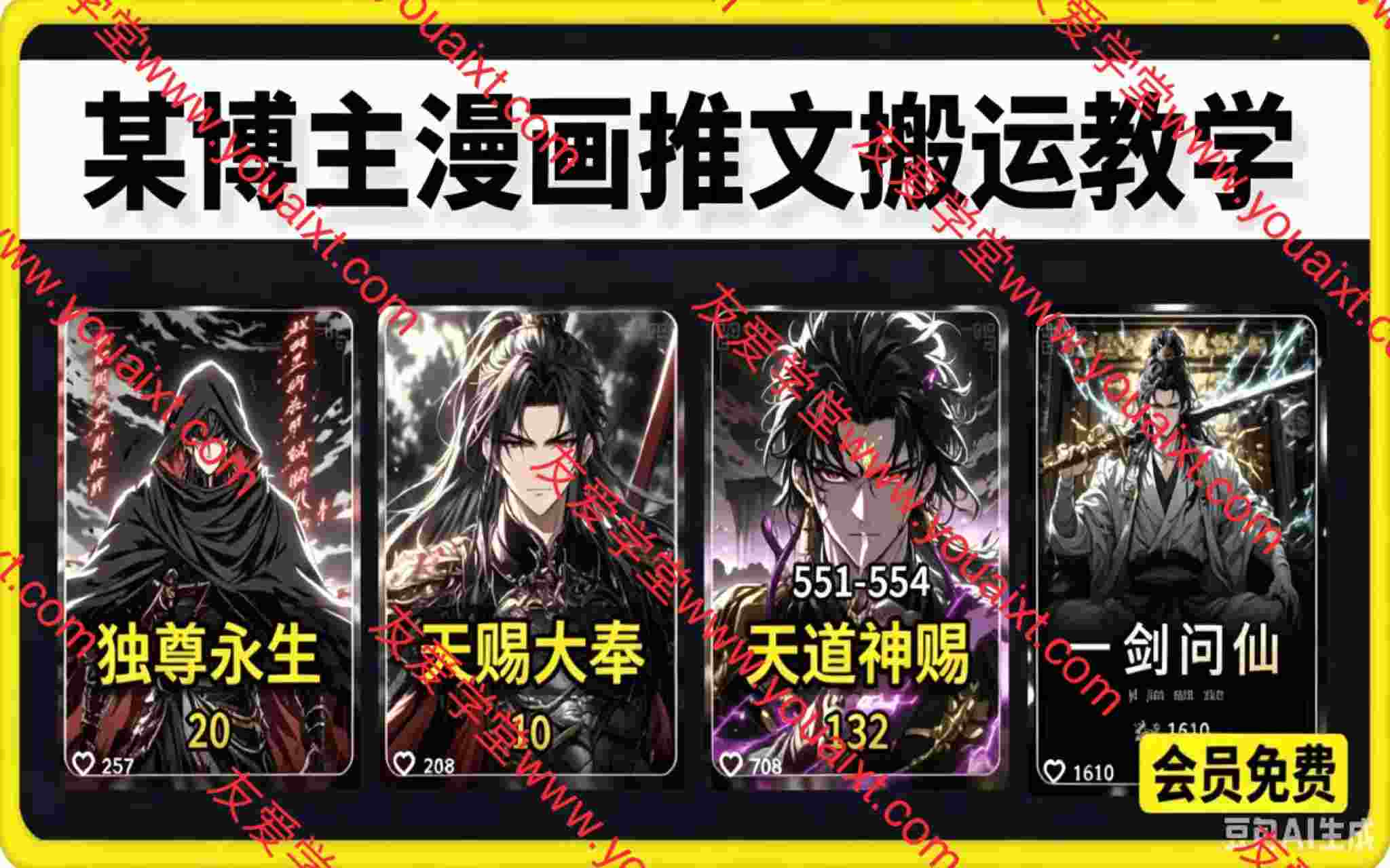 某博主漫画推文搬运教学，剪映手法剪辑搬运技术