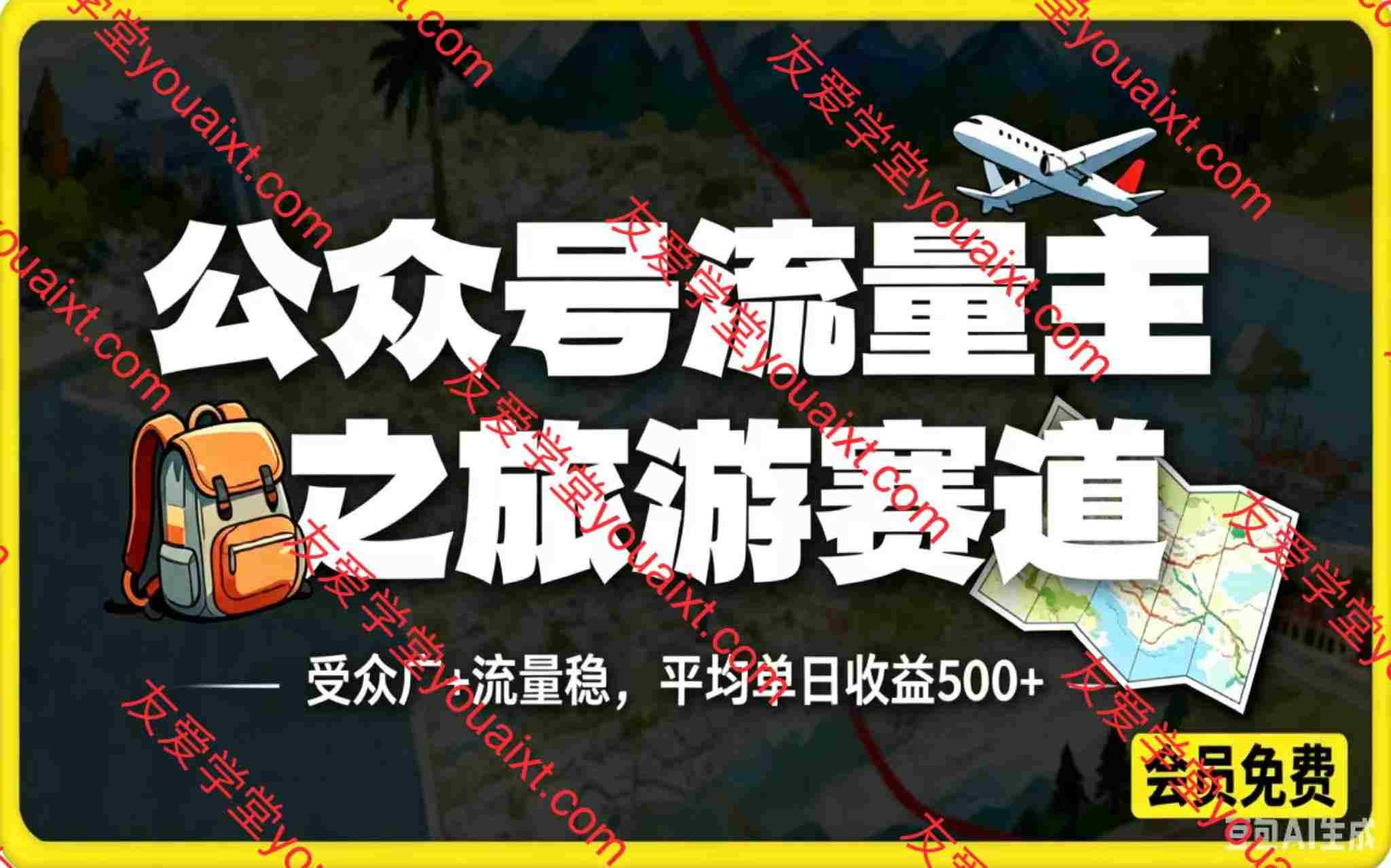 公众号流量主之旅游赛道，受众广+流量稳，平均单日收益500+