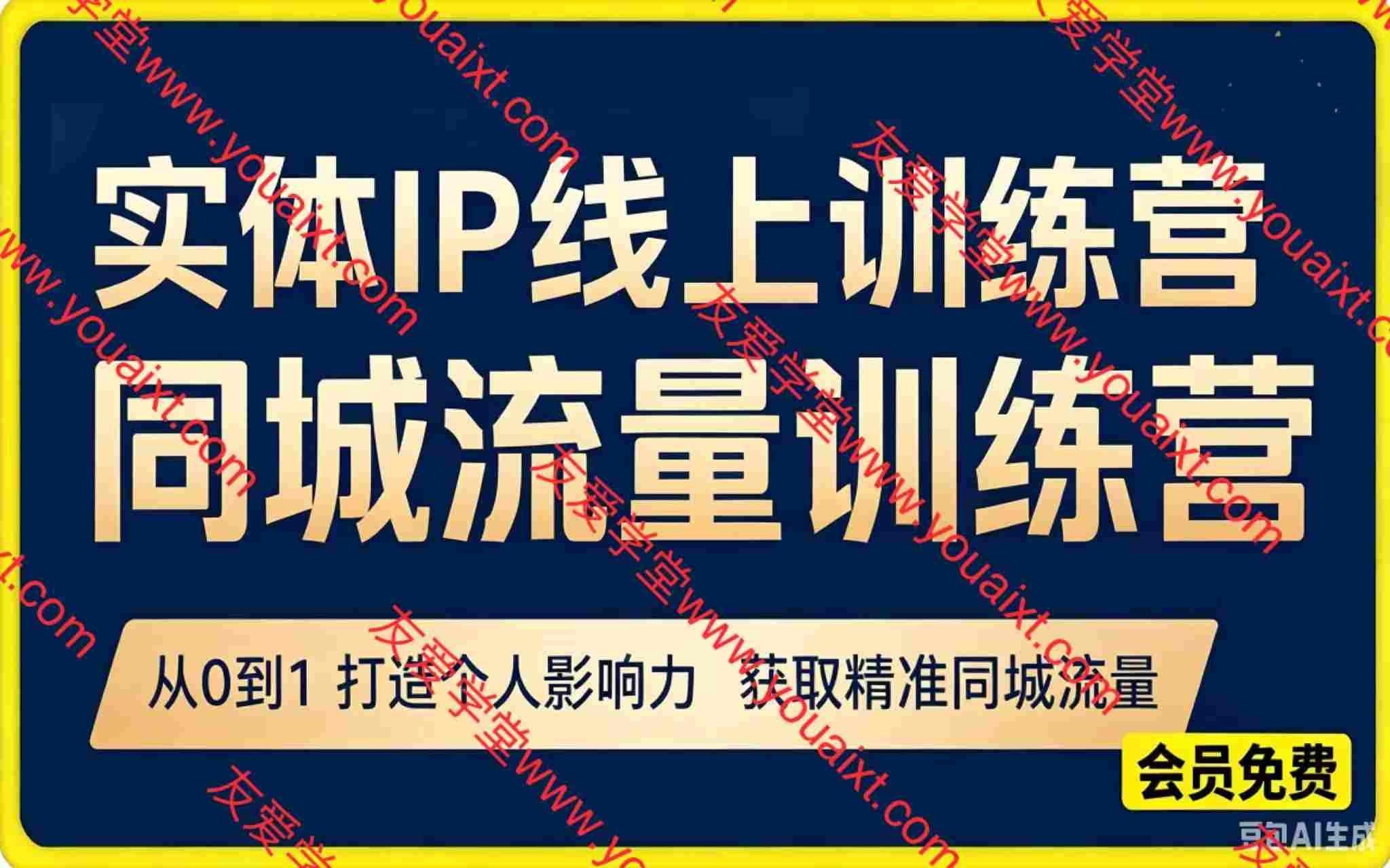实体IP线上训练营,某商学院同城流量训练营,零基础商家也能快速落地