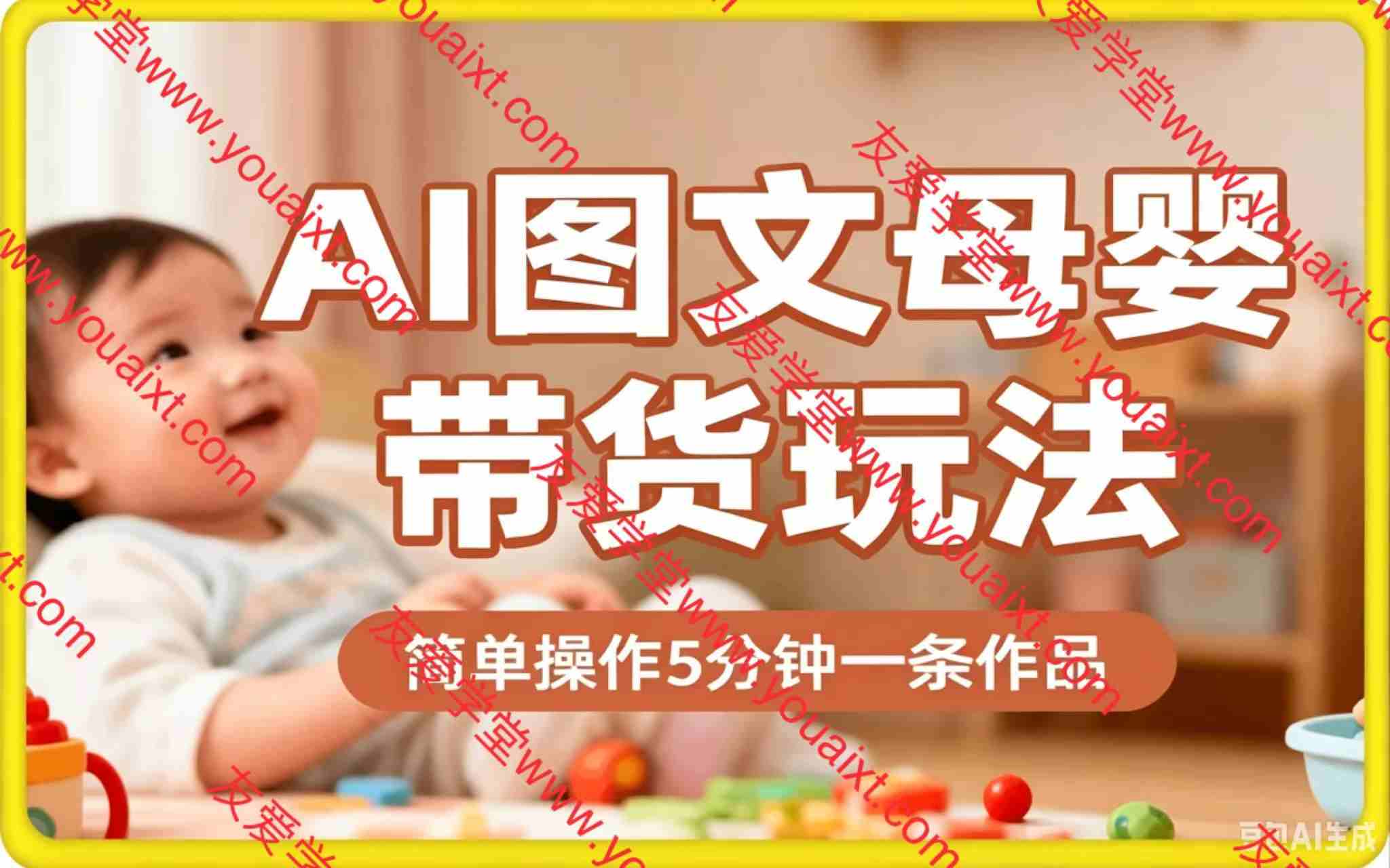 AI图文带货玩法,抖音母婴赛道新玩法,简单操作5分钟一条作品