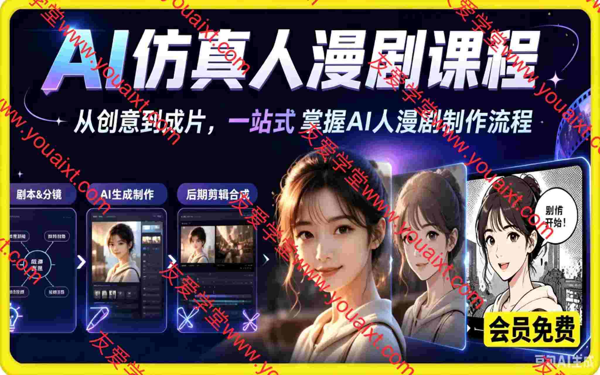 AI仿真人漫剧制作课程,从创意到成片,一站式掌握AI人漫剧制作流程