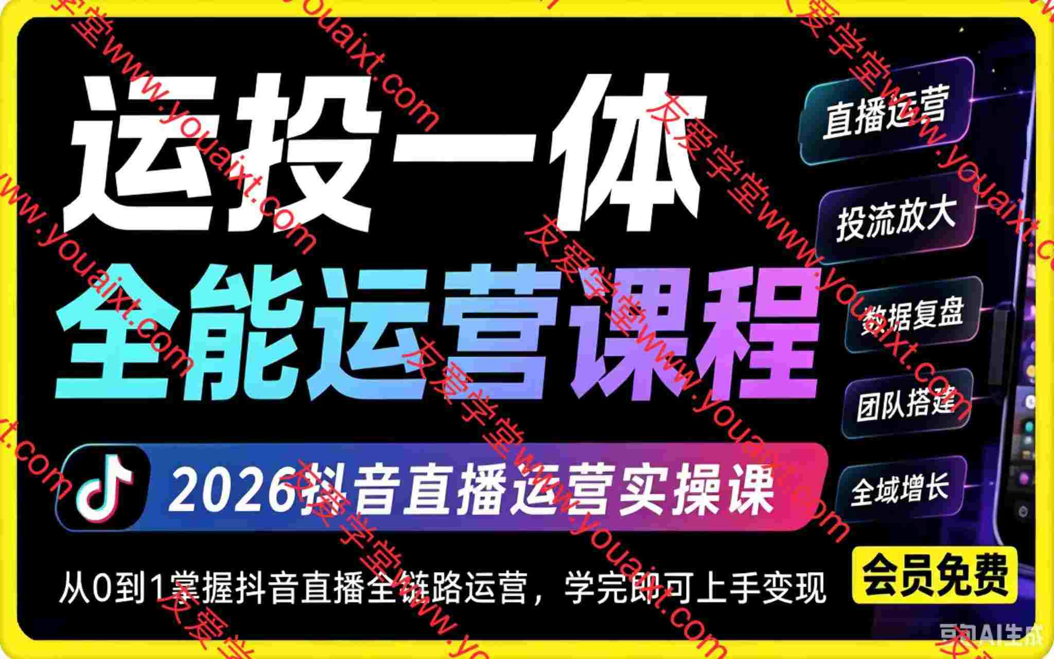 运投一体全能运营课，2026抖音电商直播运营实操