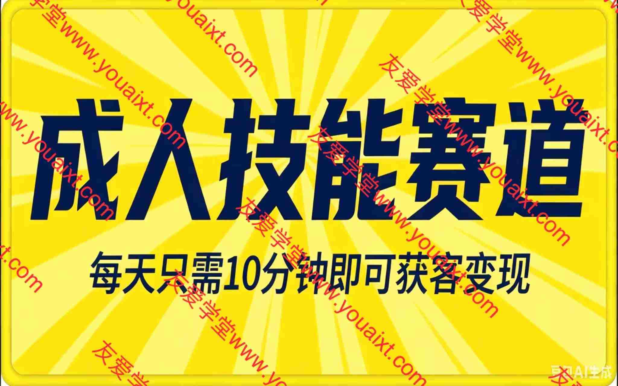 成人技能赛道日入多张,小白新手适合入局,每天只需10分钟即可获客变现