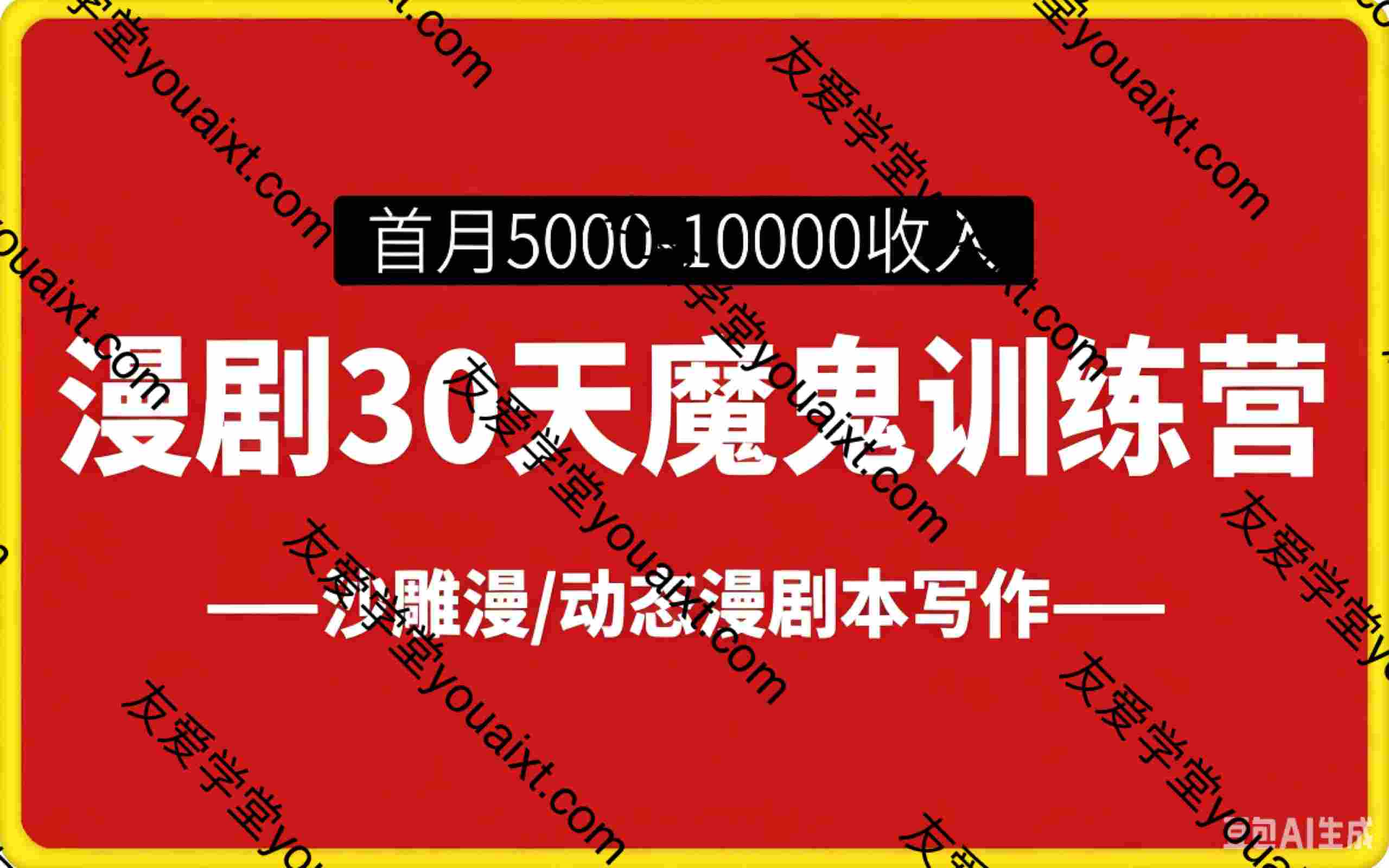 漫剧30天魔鬼训练营, 首月即可达到5000-10000收入