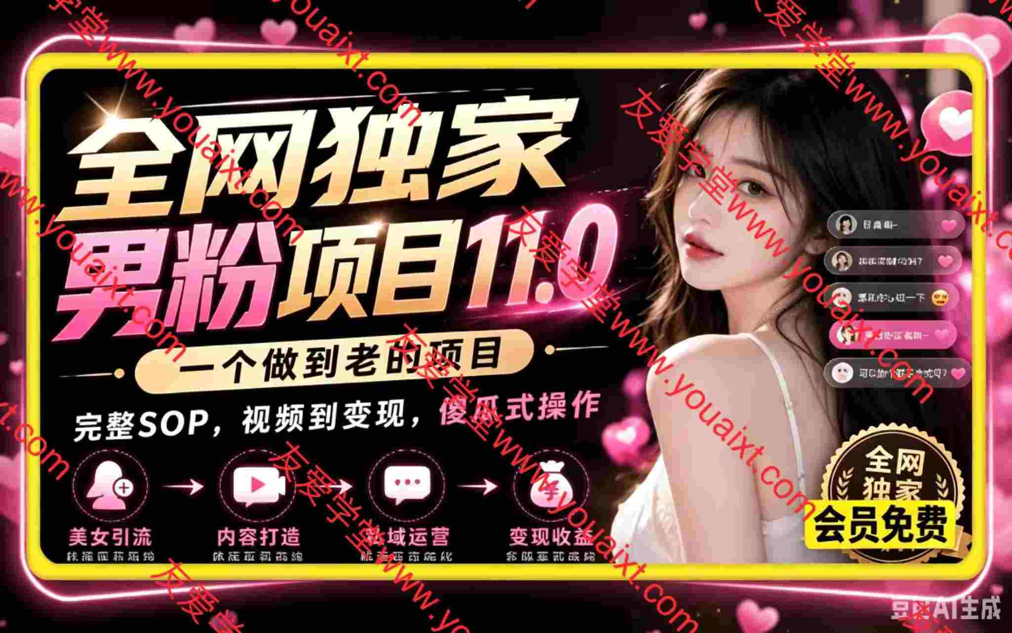 全网独家男粉项目11.0,一个做到老的项目,完整SOP·视频到变现·傻瓜式操作