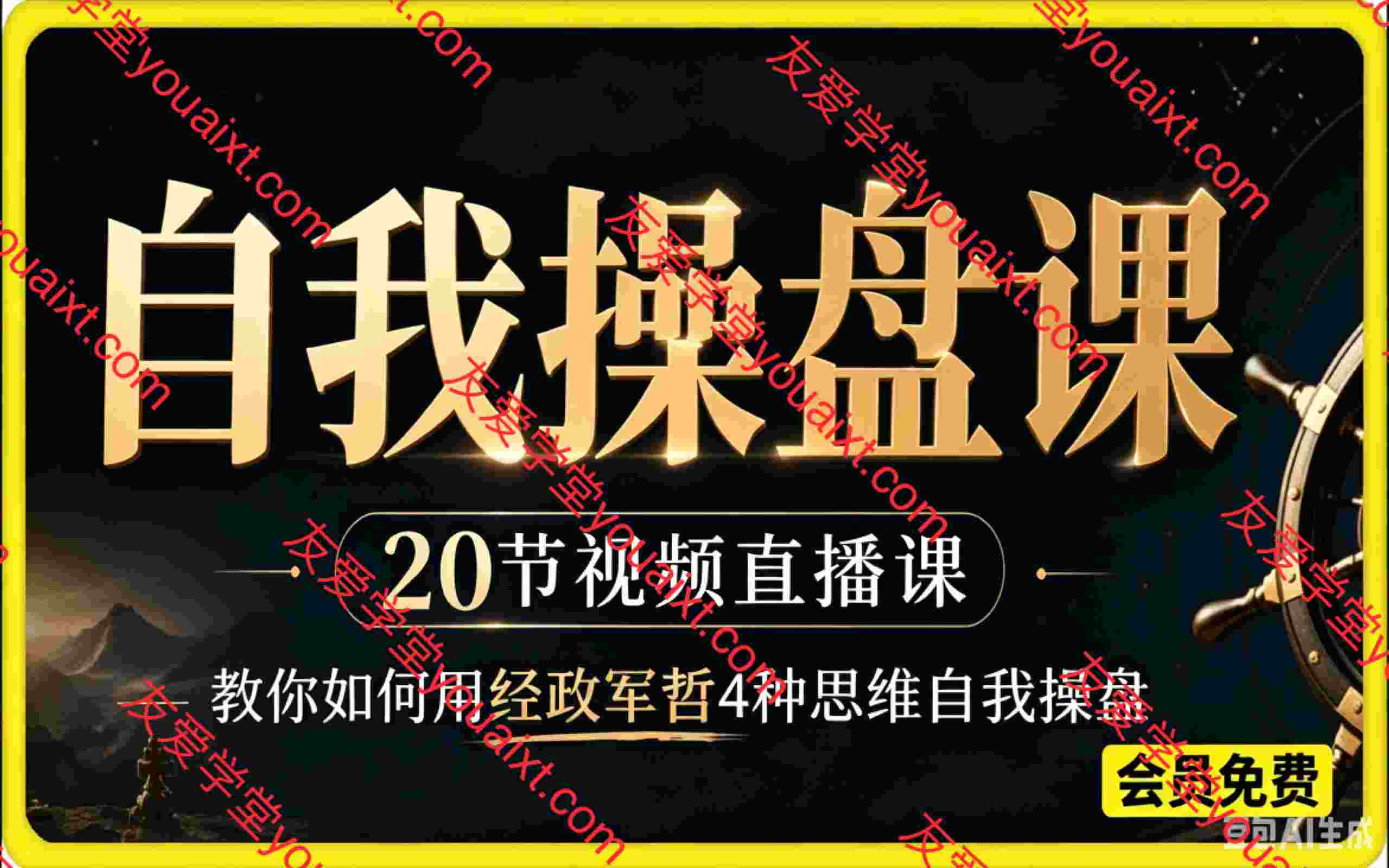 自我操盘课,20节视频直播课教你如何用经政军哲4种思维自我操盘
