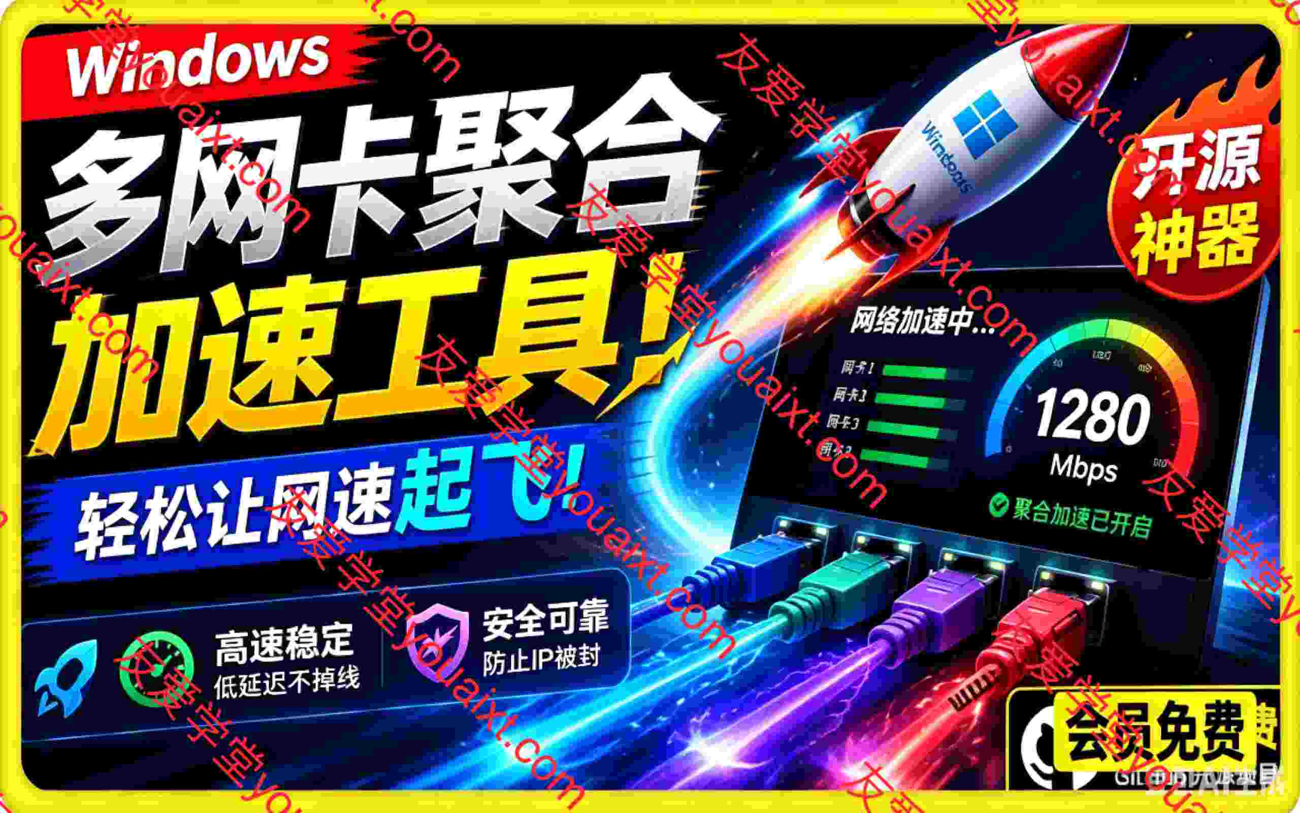 多网卡网速聚合加速工具，一键让你的电脑网速起飞，这感觉也太爽了