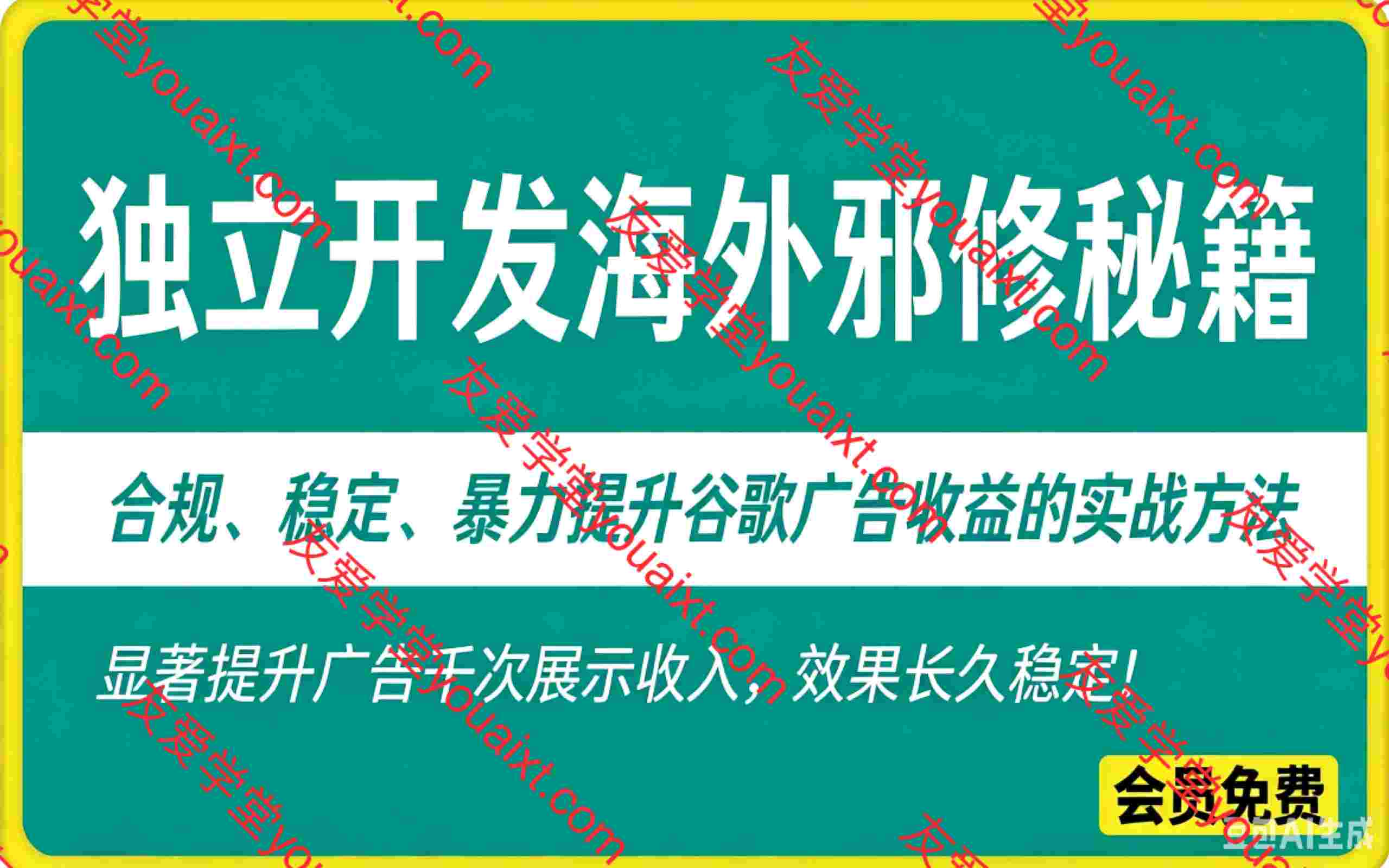 独立开发海外邪修秘籍,合规、稳定、暴力提升谷歌广告收益的实战方法