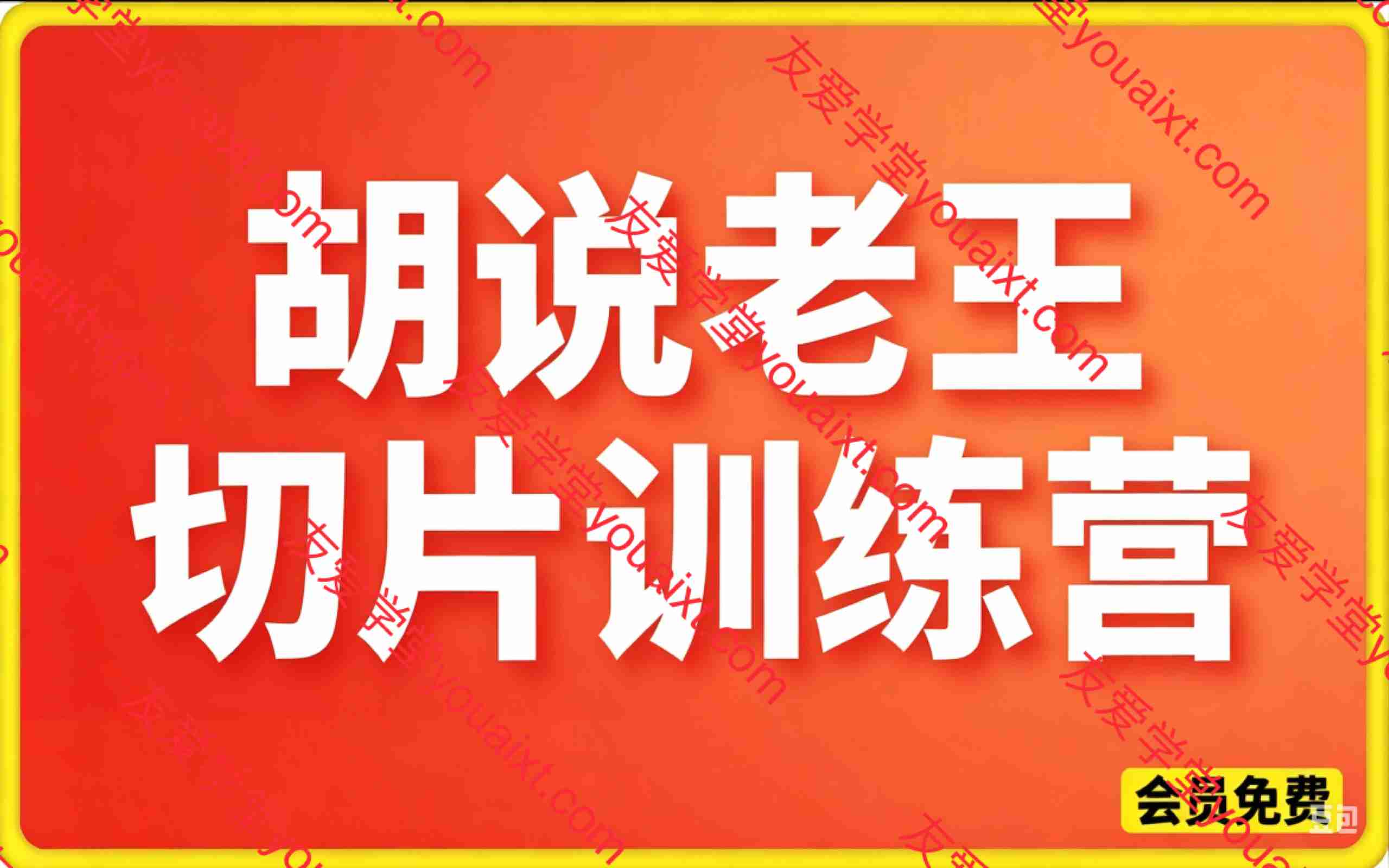 胡说老王切片大队训练营，无删减、无阉割、原版完整