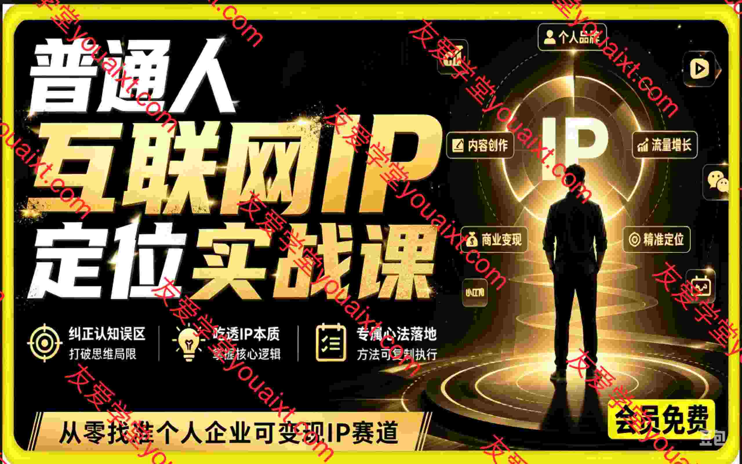 普通人互联网IP定位实战课：纠正认知误区、吃透IP本质、专属心法落地，从零找准个人企业可变现IP赛道