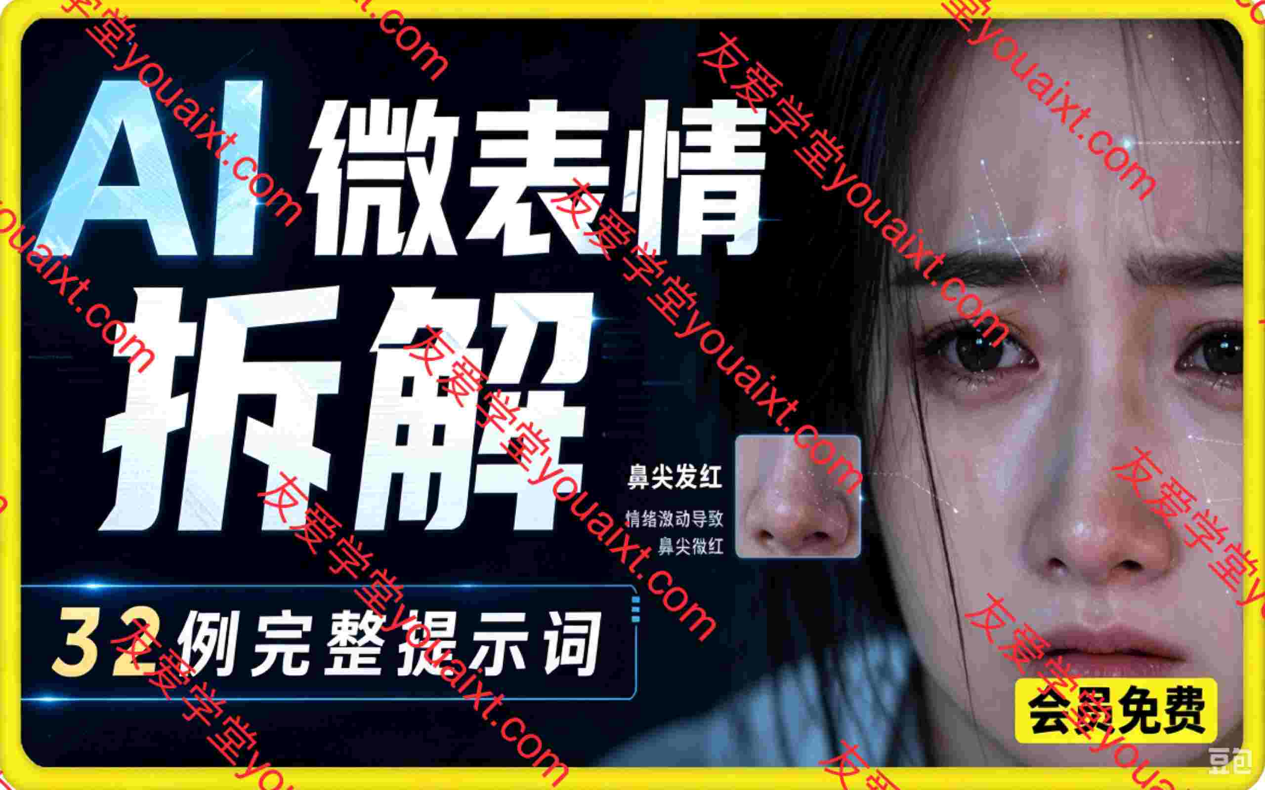 AI微表情拆解提示词合集,精准调控AI角色表情,告别塑料感、AI面瘫脸。