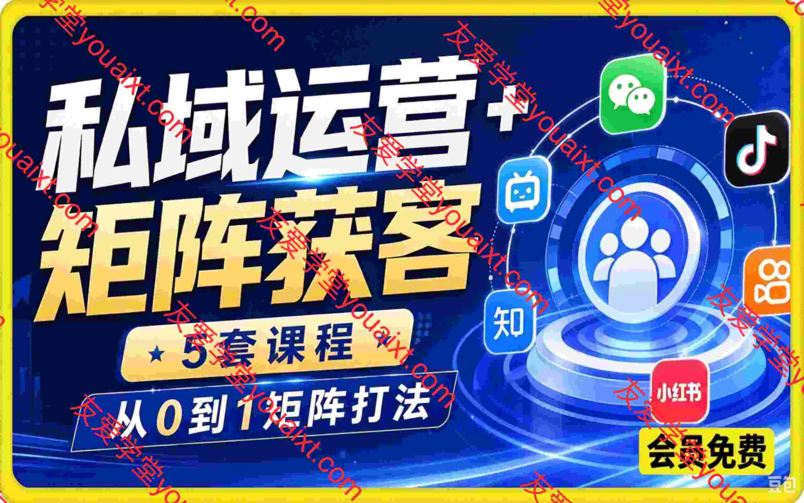 私域运营+矩阵获客,5套课程,从0到1矩阵打法