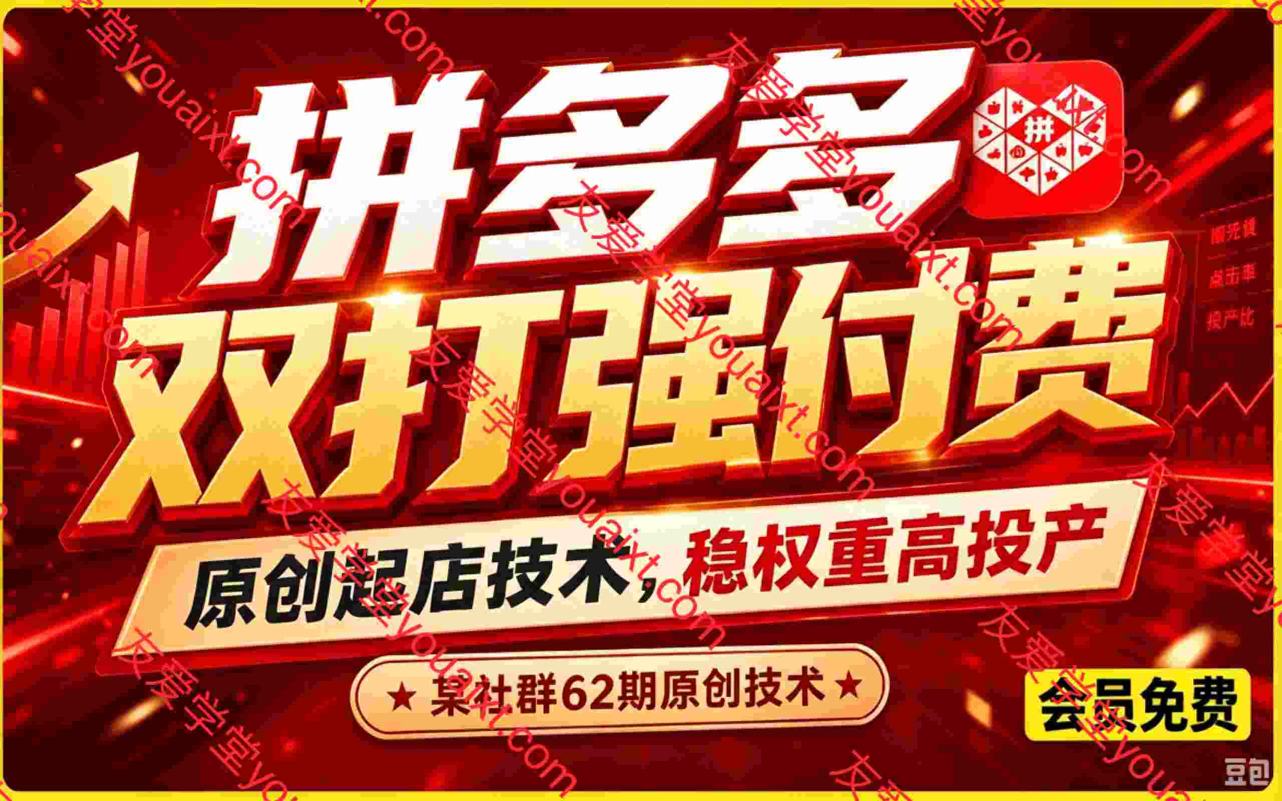 拼多多双打强付费,原创起店技术,稳权重高投产,某社群62期原创技术