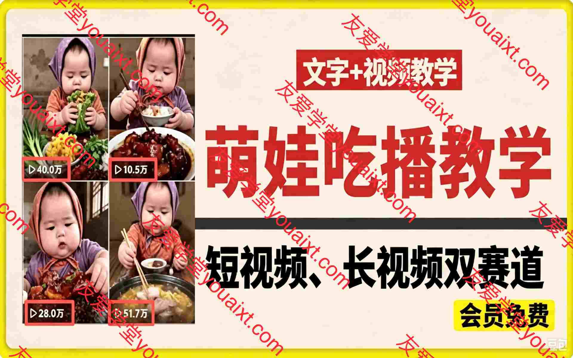 萌娃吃播短视频教学,短视频+长视频双赛道,文字+视频教学